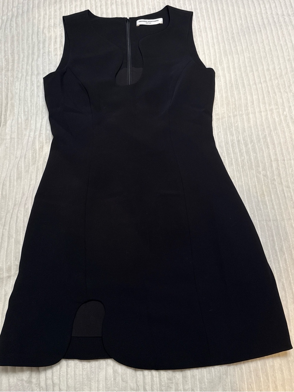 Amanda Uprichard Black Sleeveless Puzzle Mini Dress